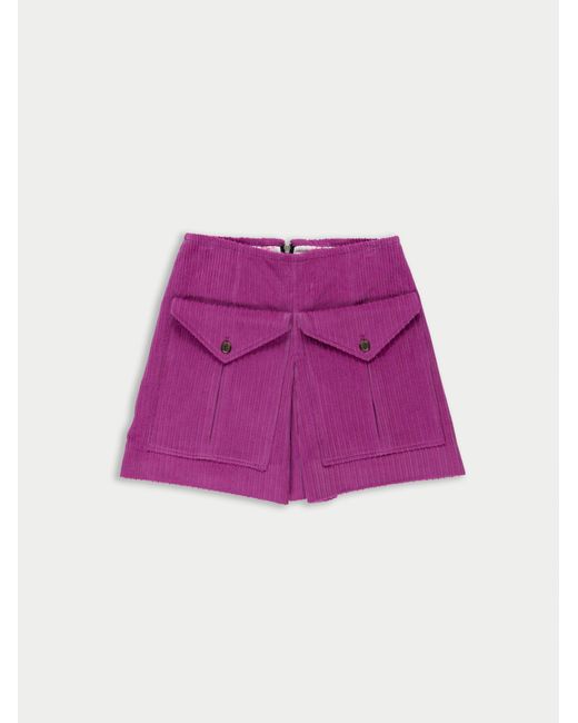 La Fetiche Pink Brigitte Corduroy Mini Skirt
