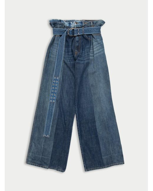 Women's Blue Marsha Oversized 'Cut And Sew' Denim Jeans