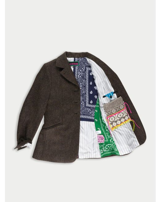 La Fetiche Brown Bianca Tweed Tailored Riding Jacket