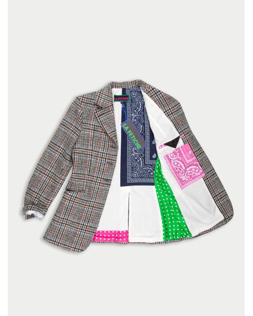 La Fetiche Gray Bianca Tweed Tailored Riding Jacket