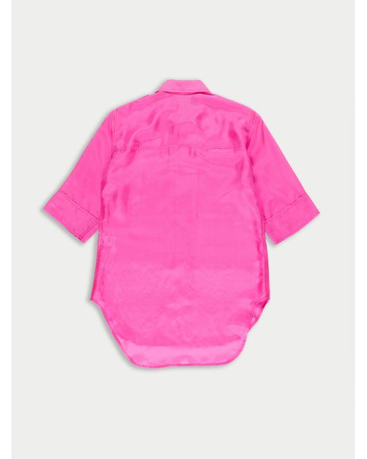 La Fetiche Pink Alice Silk Utility Shirt