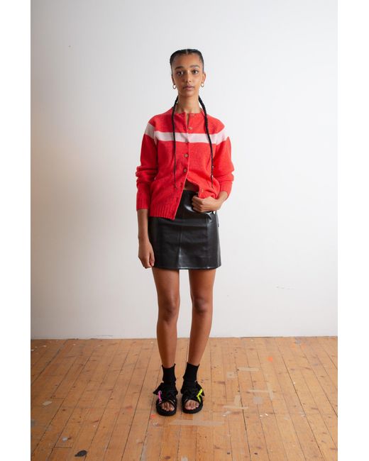 La Fetiche Red Nancy Lamswool Cardigan