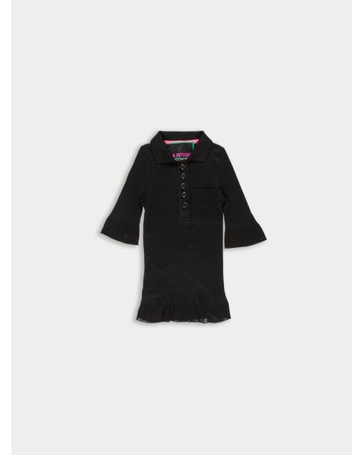 La Fetiche Black Micky Fine Weight Ribbed Top