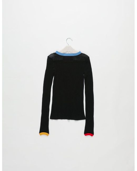 La Fetiche Black Moffitt Fine Weight Ribbed Top