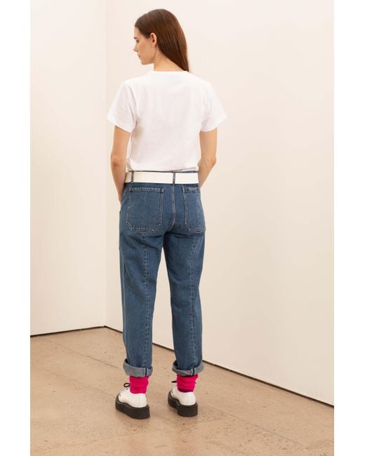 La Fetiche Blue Andy Workwear Style Jeans With Tapered Leg