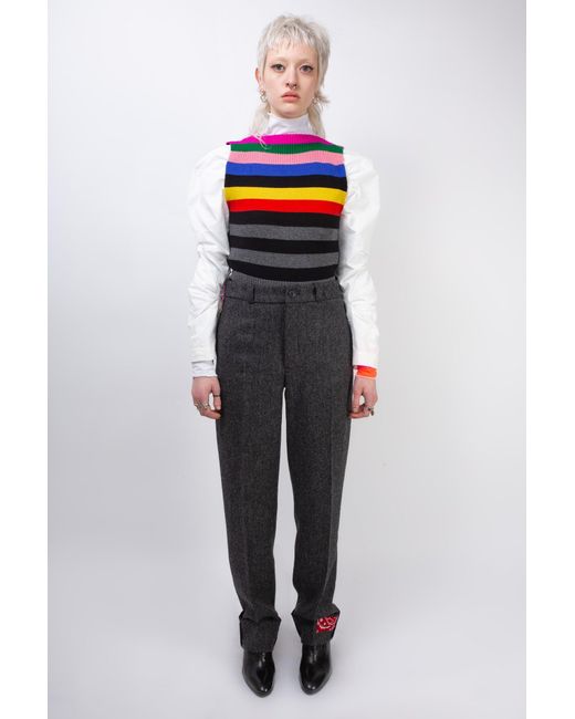La Fetiche Blue Valentina Graphic Striped Vest