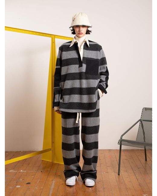 La Fetiche Gray Truman Oversized Rugby Shirt