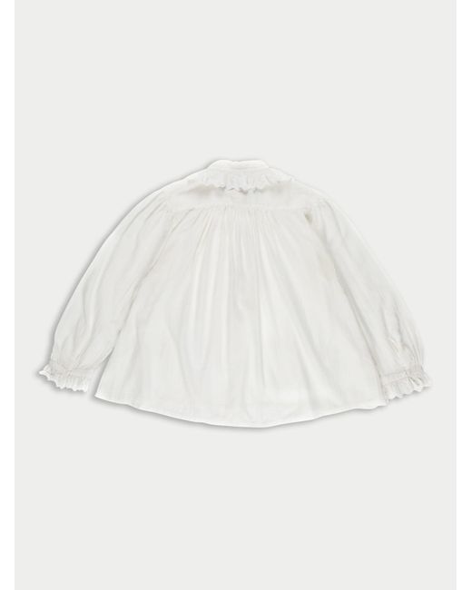 La Fetiche White Grace Traditional French Embroidered Blouse