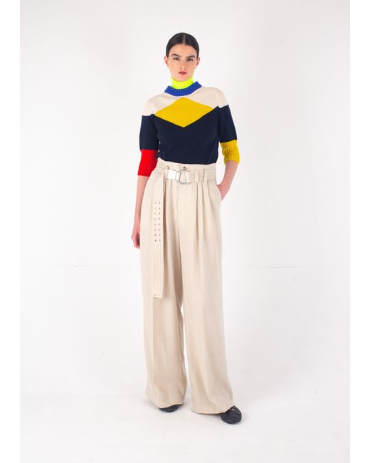 La Fetiche Multicolor Angie Pleated Trousers