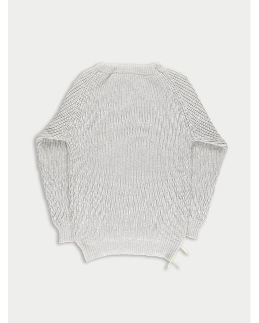 La Fetiche White Iman Oversized Fishermans Rib Sweater