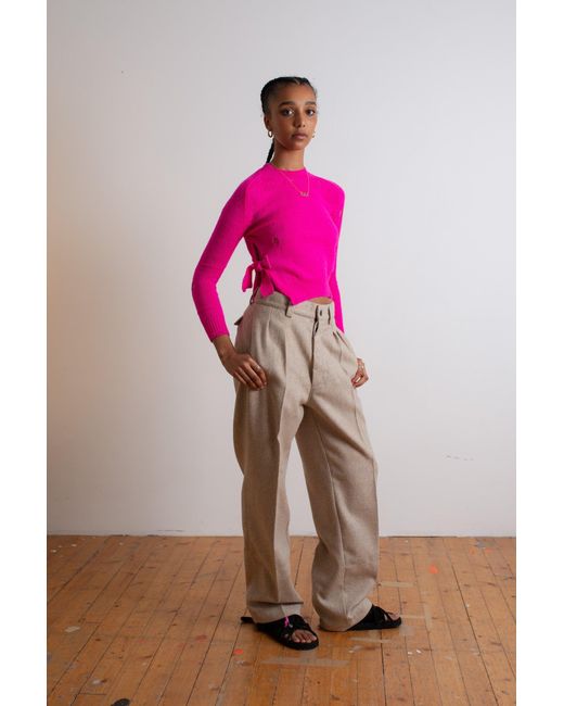 La Fetiche Pink Johnny Shunken Fit Sweater