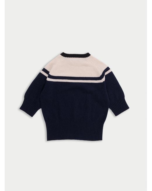 La Fetiche Blue Ady 3/4 Sleeve Sweater