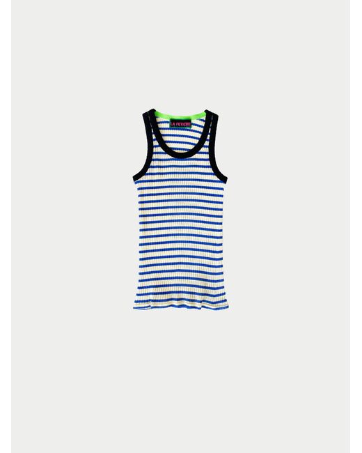 La Fetiche Blue Romy Striped Vest