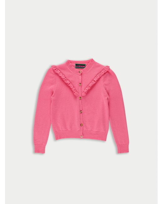 La Fetiche Pink Vali Fine Weight Cardigan