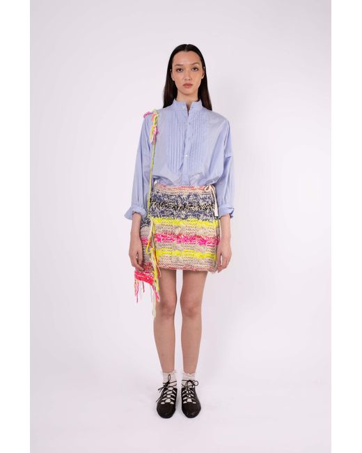 La Fetiche Gray Kat Hand Knitted Mini Skirt