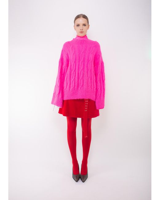 La Fetiche Pink Aurora Cable Sweater