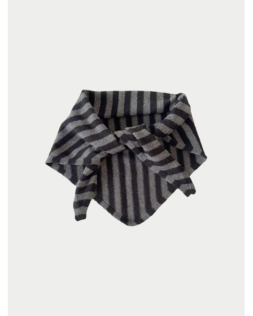 La Fetiche Black Liva X Striped Triangle Scarf