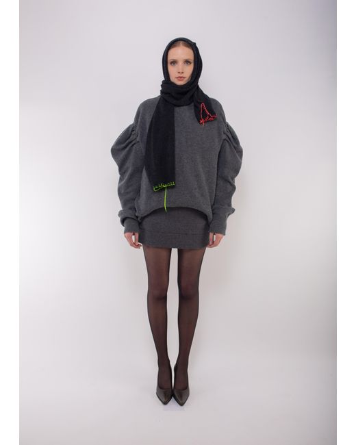 La Fetiche Blue Kiki Hooded Sweater Scarf