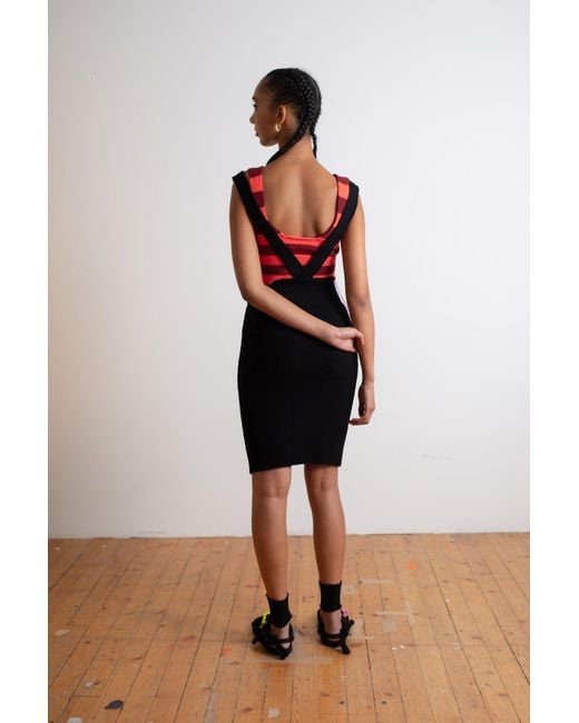 La Fetiche Black Daphne Ribbed Tube Knit Skirt