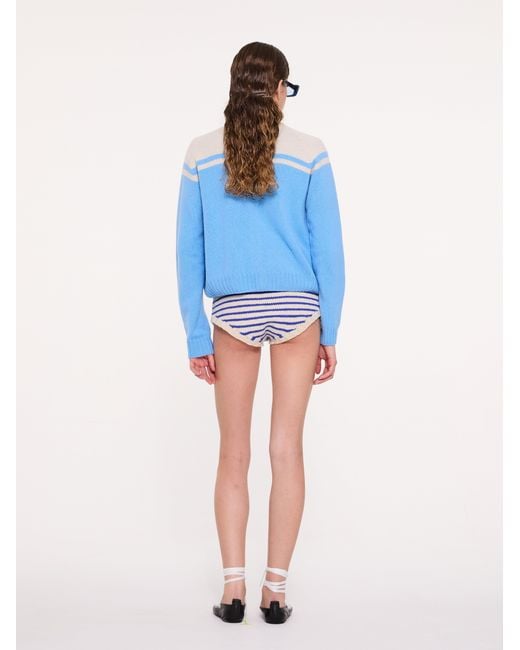 La Fetiche Blue Maar Crew Neck Cardigan