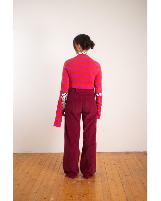 La Fetiche Red Stevie Skinny Striped Sweater