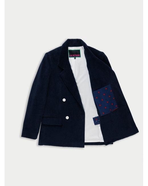 La Fetiche Blue Camille Corduroy Blazer