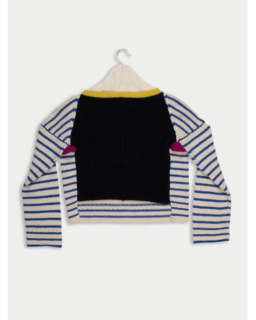 La Fetiche Blue Patti Hand-Knitted Striped Guernsey Sweater