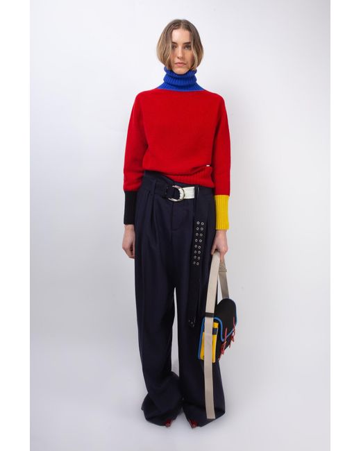 La Fetiche Red Rudi Traditional Seam-Free Polo Sweater