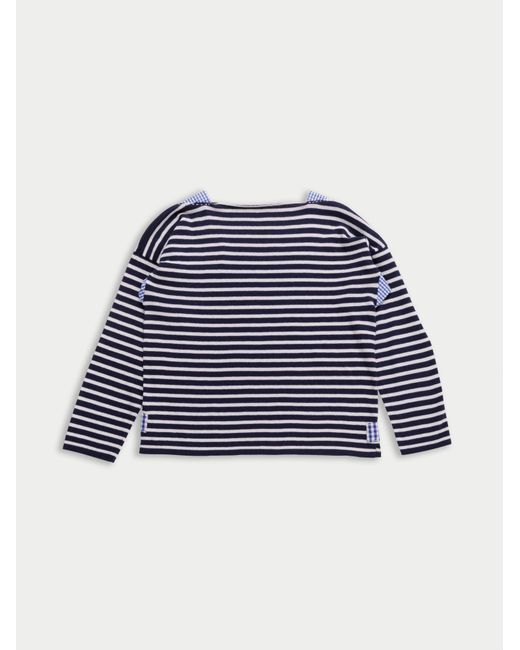 La Fetiche Blue Leo Loose Fit Striped Sweater