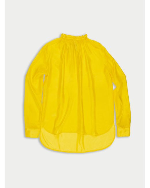 La Fetiche Yellow Vivienne Lightweight Silk Blouse