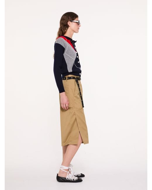 La Fetiche Blue Cynthia Crew Neck Argyle Cardigan
