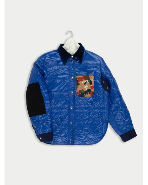 La Fetiche Blue Bill Lightweight Nylon Padded Jacket With Workwear Details