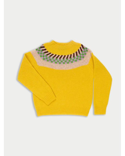 Women's Yellow Mildred Fairisle Shetland Jumper