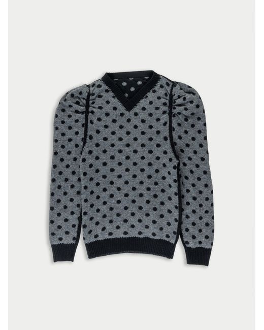 La Fetiche Black Hana Reversible V-Neck Sweater