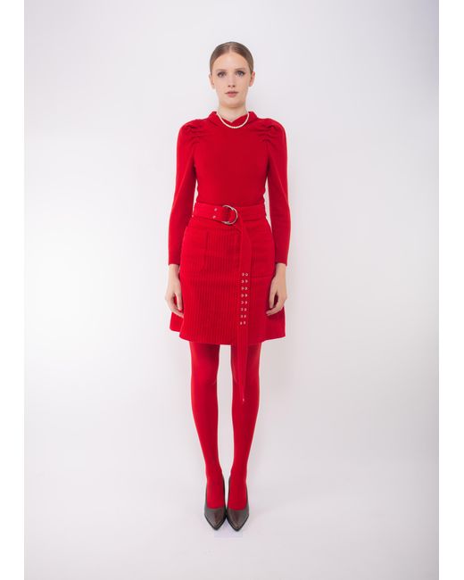 La Fetiche Red Victoria V-Neck Sweater