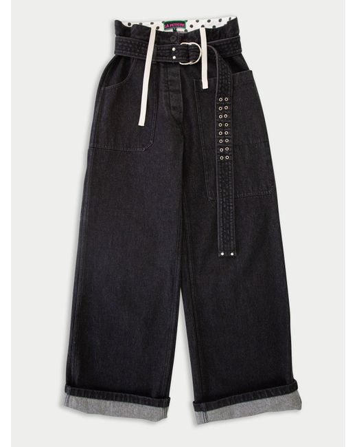 La Fetiche Black David Washed Work-Wear Jeans