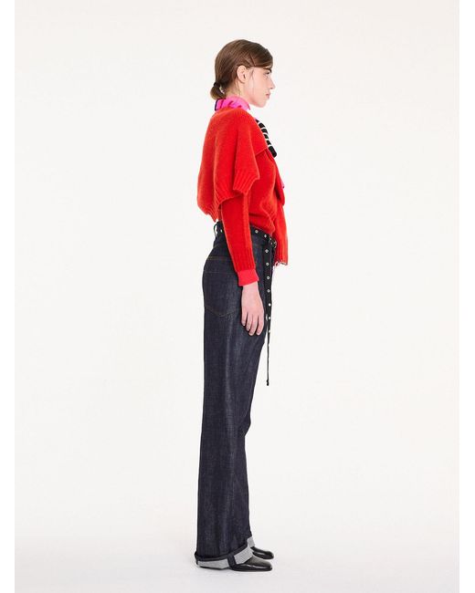 La Fetiche Red Fifi Crew Neck Shetland Sweater