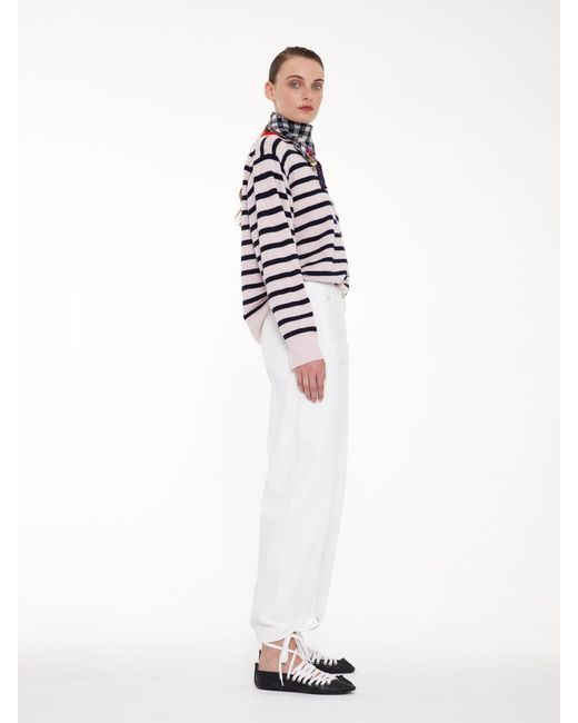 La Fetiche Red Olga Striped Crew Neck Sweater