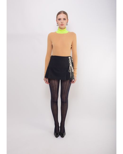 La Fetiche Yellow Frederique Ribbed Fine Weight Top