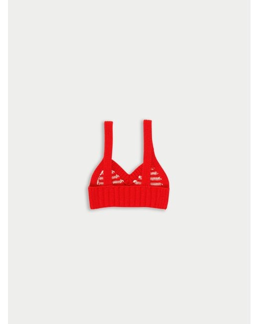 La Fetiche Red Lucia Hand Knit Bralette
