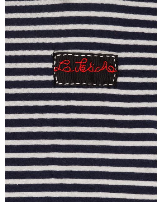 La Fetiche Blue Leo Loose Fit Striped Sweater