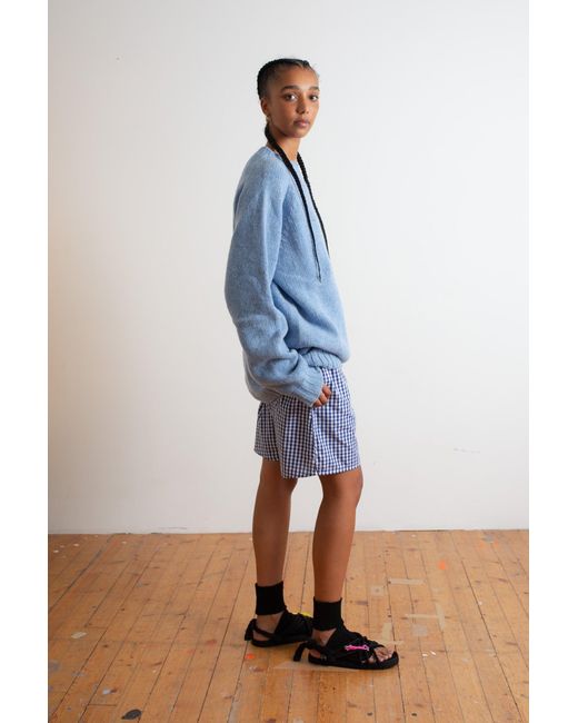 La Fetiche Blue Barney Oversized Menswear Sweater