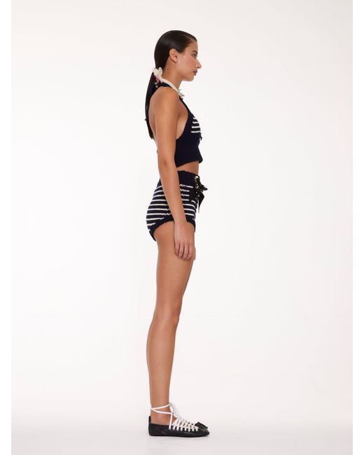 La Fetiche Blue Edie Striped Pants