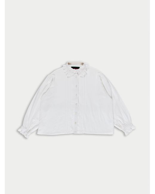 La Fetiche White Jane Cotton Twill Blouse