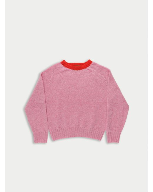 La Fetiche Pink Fifi Crew Neck Shetland Sweater