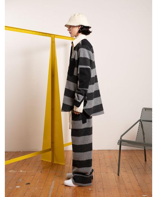 La Fetiche Gray Truman Oversized Rugby Shirt