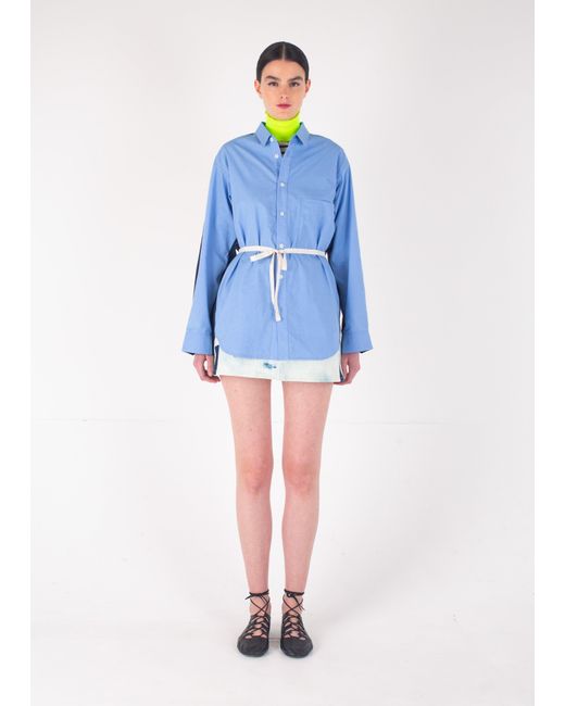 Women's Blue June Colour Blocked Shirt
