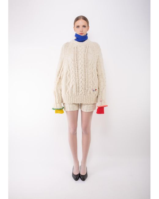 La Fetiche Natural Marianne Hand Knitted Cable Sweater