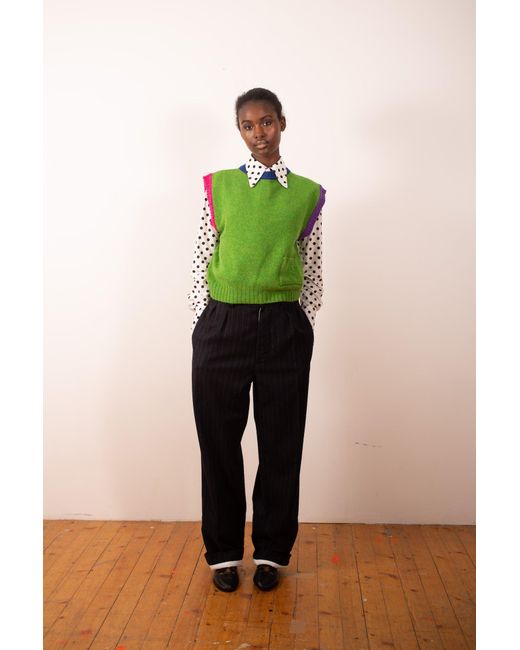 La Fetiche Green Judy Crew Neck Vest Top