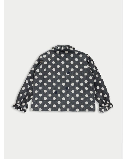 La Fetiche Black Jane Spot Printed Cotton Blouse